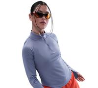 Nike Womens Zip Neck Raglan Long Sleeve Athletic Top in World Indigo - Blue - Size 6 UK