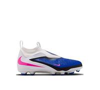 Nike Youth Phantom 6 High Academy Firm Ground Football Boots, Racer Blue/Pink Blast-White, Size 1 Older Racer Blue/Pink Blast-White