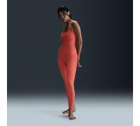 Nike Zenvy Rib Women's High-Waisted 7/8 Leggings - Orange - Nylon/Elastane M (UK 12-14)