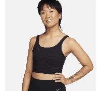Nike Zenvy Rib Women's Light-Support Non-Padded Longline Sports Bra - Black - Nylon/Elastane XXL