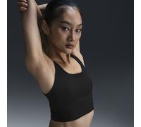 Nike Zenvy Rib Women's Light-Support Padded Longline Sports Bra - Black - Nylon/Elastane XXL