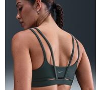 Nike Women's Zenvy Strappy Sports Bra - Seaweed/White - Green - Size: Small