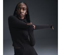 Nike Zenvy Women's Dri-FIT Full-Zip Long-Sleeve Top - Black - Nylon/Elastane XXL (UK 24-26)