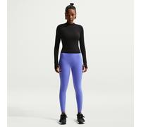 Nike Zenvy Women's High-Waisted 7/8 Leggings with No Front Seam - Blue - Nylon/Elastane M (UK 12-14)
