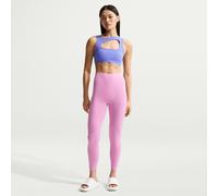 Nike Zenvy Women's High-Waisted 7/8 Leggings with No Front Seam - Purple - Nylon/Elastane M (UK 12-14)