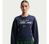 NikeCourt Collection Women's Crew-Neck Tennis Top - Blue - Cotton/Polyester M (UK 12-14)