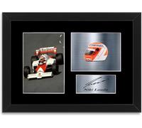 Niki Lauda 3 Times World Champion Poster Signed Photo Display Mount A4 Framed