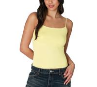 NIKIBIKI Women Seamless Classic Short Camisole Crop Top, Made in U.S.A, One Size, Pale Lemon, One Size