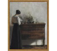 NIKICEE Vintage Wall Decor Art Print, Framed Canvas Wall Art Mid-Century Lady Classical Women Painting Picture, Vintage European Portrait Painting for Bedroom Bathroom Decor Wall Art