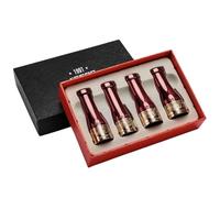 NIKILOONG 4 Size Cigar Mouthpiece Set Cigar Holder for Men and Women (Red)