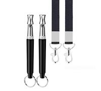 NIKIMORE Premium Adjustable Ultrasonic Dog Whistle, Silent Dog Training Whistle to Stop Barking, Professional Recall Dog Whistles with Lanyard for Small Medium Large Dogs，Black