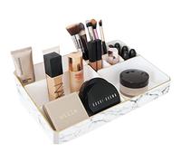 NIKITA Gold Make Up Organiser, Acrylic Makeup Storage and Perfume Holder - Vanity and Cosmetic Storage or Dressing Table Organiser
