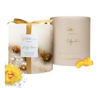 Nikita Luxury Lavender or Rose Botanical Pillar Candle - Floral Large Scented Candles - Aromatherapy Gifts for Women - Soy Candle - Housewarming Gift (Lily Rose)