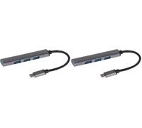 Nikkai USB C Hub Adapter, 4-in-1 with 4x USB-A 3.1 Super Speed Ports for MacBook Air, MacBook Pro, Dell XPS, Lenovo ThinkPad and More (Pack of 2)