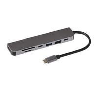 Nikkai USB-C Multiport Hub to 2x USB-A 3.0 / HDMI / 2x USB-C / SD & MicroSD Card Reader