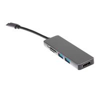 Nikkai USB-C Multiport Hub to 2x USB-A 3.0 / HDMI 4K / SD Card Reader - Silver