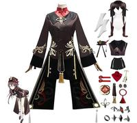 NIKKHO Brown,XL,Game Genshin Impact Cosplay Costume,Genshin Hu Tao Costume Genshin Themed Halloween Full Set Maid Dress Kimono Cloak Hu Tao Cosplay Outfits Suit,with Accessories