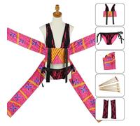 NIKKHO Demon-Slayer Anime Cosplay Costume,Anime Character Daki Fancy Dress Uniform with, Halloween Coat Dress Kimono Cloak for Girls,Pink,S