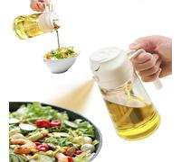 NIKKIER Oil Sprayer for Cooking,2 in 1 Olive Oil Dispenser 470ml Olive Oil Spritzer,Oil Sprayer for Air Fryer, Salad,BBQ,Roasting-White