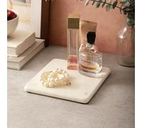 NikkisPride Handmade Artisanal Square Marble Cosmetic Tray - Elegant Bath Tray in Natural Makrana Marble