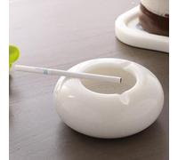 NikkisPride Handmade Marble Cigarette Ashtray Holder For Indoor Outdoor Desktop Smoking Ash Tray For Home Office (Large Size) 10 Cm Dia White