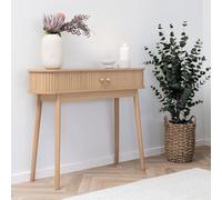 Nikko Console Table - 2 Door - Curved - Fluted - Pine Wood