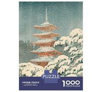 Nikko Five Storey Pagoda Jigsaw Puzzle 1000 Pieces, Historic Square Architecture, Thick Cardboard Pieces, Birthday Gift for Home Décor Fans, Paper Board, 52x38cm/1000pcs