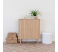 Nikko Small Sideboard - 2 Door - Curved - Fluted - 80cm - Pine Wood