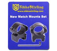 Nikko Stirling Rifle Scope MOUNTS 2 Piece 1" Tube LOW Weaver Picatinny RIS Rail Rings NSMM1WL