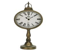 NIKKY HOME Antique Mantel Clock, Gold Retro Desk Clock Silent-Non-Ticking Battery Operated Decorative Desk Table Clock for Home, Office, Living Room, Bed Room