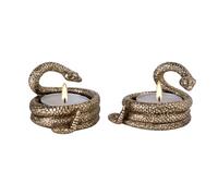 NIKKY HOME Gold Snake Tealight Candle Holders Set of 2, Centerpiece Table Decorations, Decorative Metal Stand for Tea Light Candles, Votive Candles