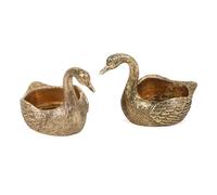 NIKKY HOME Gold Swan Tealight Candle Holders Set of 2, Centerpiece Table Decorations, Decorative Metal Stand for Tea Light Candles, Votive Candles