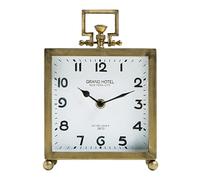 NIKKY HOME Gold Table Clock, Silent Non-Ticking Classic Battery Operated Decorative Mantel Desk Shelf Clock for Living Room Decor