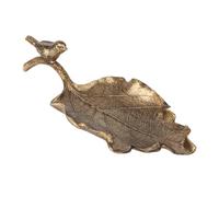 NIKKY HOME Jewelry Organizer, Vintage Bronze Leaf Shaped Ring Holder, Trinket Dish Vanity Tray for Dresser Home Decor