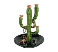 NIKKY HOME Vintage Cactus Ring Holder Jewelry Dish, Antique Trinket Display Decorative Metal Tray Classy Bridesmaid Birthday Christmas Gifts for Women