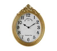 NIKKY HOME Vintage Wall Clock, Retro Decorative Clock Small Oval Clock European Style Silent Non-Ticking Elegant Home Decor Gold Wall Clocks Battery Operated for Living Room Bedroom