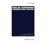 Niklas Luhmanns Theorie der Politik, Lange, Stefan 9783531141251 New<-