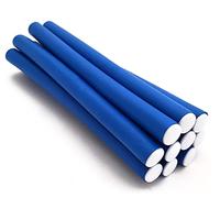 NIKO 10 Pcs 14mm Short Flexible Rods Foam Rollers Flexible Rollers Lightweight Flexible Curlers for Curls and Waves Hair Salon Hairdressing Tool Blue (14mm)