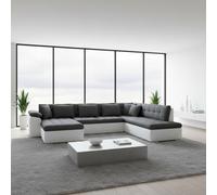 Niko old Out U Shape Corner Sofa Chipboard Frame With Storage Bed 350X205X76 Cm Graphite And White Left