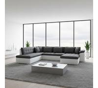 Niko old Out U Shape Corner Sofa Chipboard Frame With Storage Bed 350X205X76 Cm Graphite And White Right