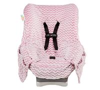 Niko Easy-Wash Children's Car Seat Cover & Liner - Minky - Pink Chevron - Universal FIT - Crash Tested - Waterproof SEAT Bottom - Mess Protection - Easy to Clean - Machine Washable-Perfect for Winter