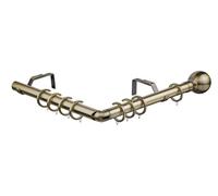 Nikola Bay Window curtain pole set, 28mm diameter pole, 475cm to fit a 5 Sided bay window (Antique Brass)