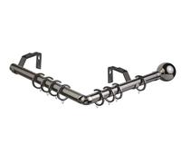 Nikola Bay Window curtain pole set, 28mm diameter pole, 475cm to fit a 5 Sided bay window (Graphite)