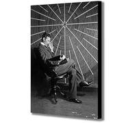 Nikola Tesla - Canvas Framed Print - Various Sizes (A3 16" x 12" Inches)