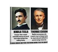 Nikola Tesla Thomas Edison ScientistCanvas Poster Decorative Painting Canvas Wall Posters And Art Picture Print Modern Family Bedroom Decor Posters 28x28inch(70x70cm)