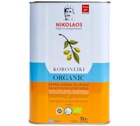 Nikolaos Organic Extra Virgin Olive Oil 3L from Crete, Greece | Cold Pressed Koroneiki EVOO | High Polyphenol, Low Acidity | DLG Gold Award | New Harvest 2025/2026 | Best Before Sept 2027