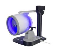 NIKOLATOY Upgraded Desktop USB Fan, Turbofan Engine Shape, High NikolaToy Quality, 25*25*26cm, Blue, Humidifier, LED Light, Red Light Tail Flame