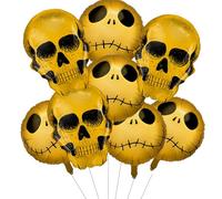 Nikolaus 8PCS Halloween Balloons, Large Skull Foil Balloons, Halloween Party Decorations, Skeletons Balloons for Halloween Birthday Party Decorations