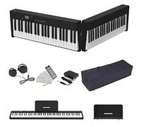 NikoMaku - Portable Electric Piano Keyboard, 88 Keys, Foldable, Semi-Heavy, Bluetooth MIDI with Sustain Pedal, SWANX V2.0 Headphones