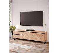Nikomedes TV Unit in Spica Oak/Matt Black/Bartex Oak, none